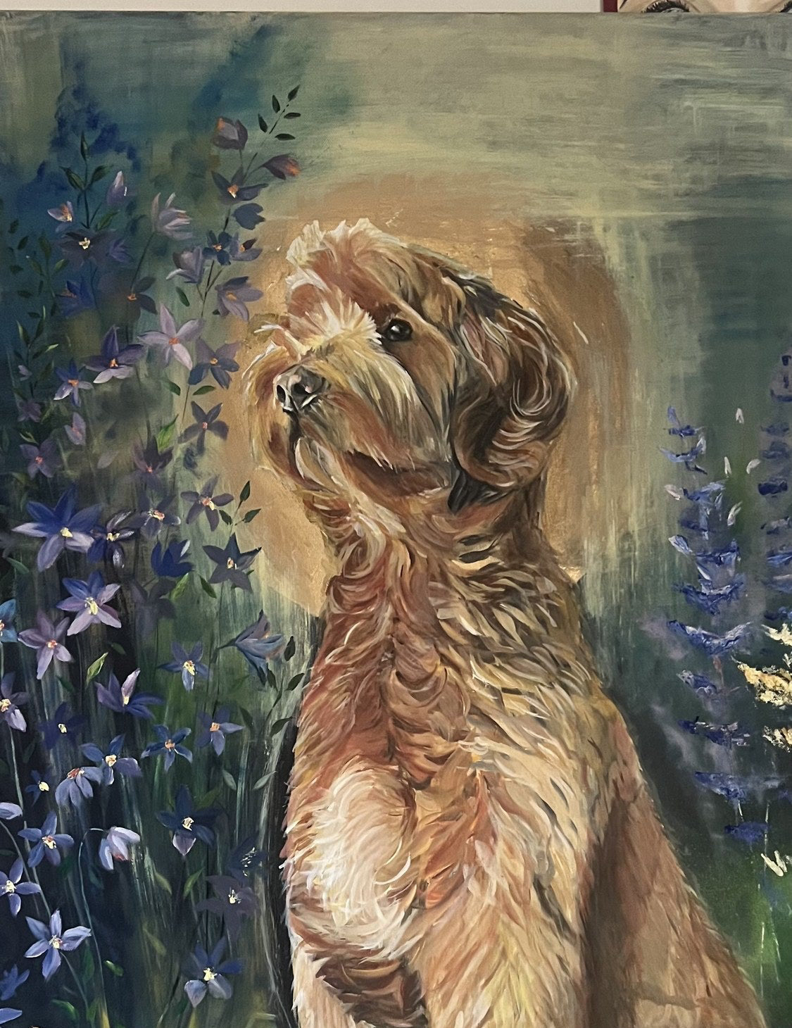 Commissioned pet portrait painting by Karina Barahona