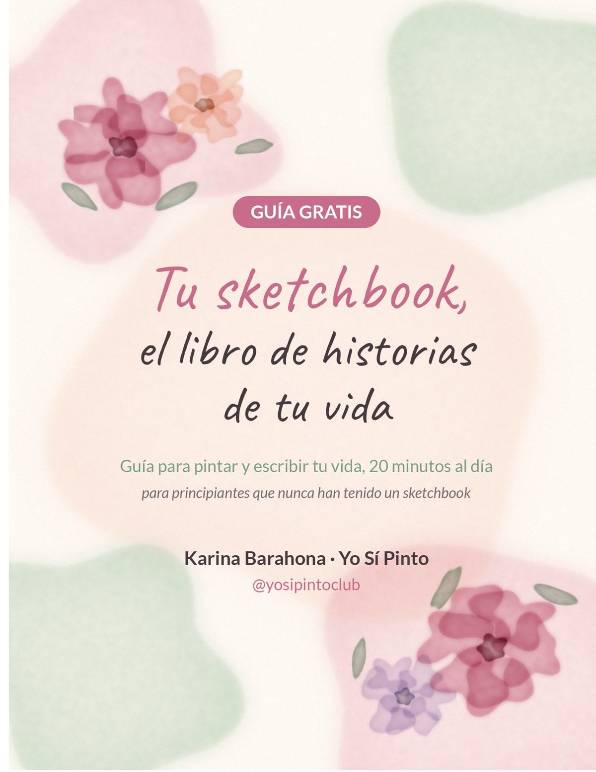 Portada de la guía gratis Tu sketchbook, el libro de historias de tu vida